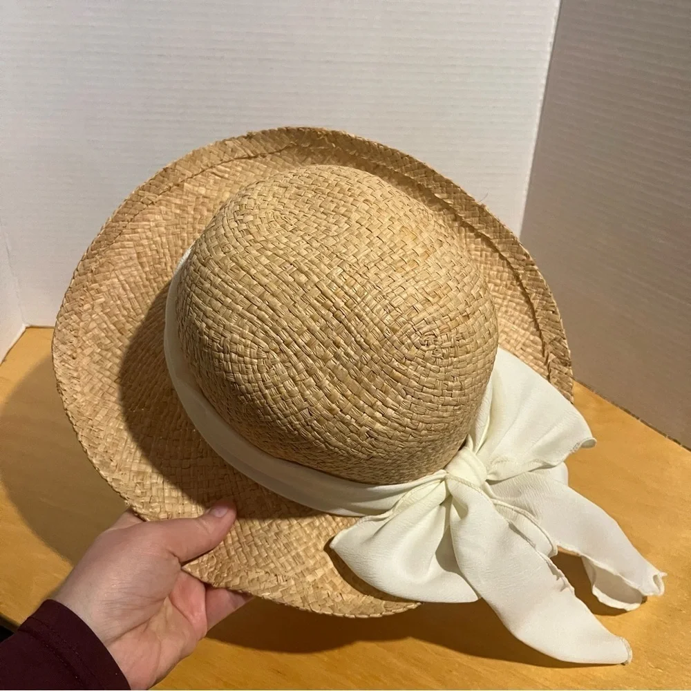 Foldable Travel Bow Ribbon Panama Hat Beach Straw Hats Sun Hat Women's Cap